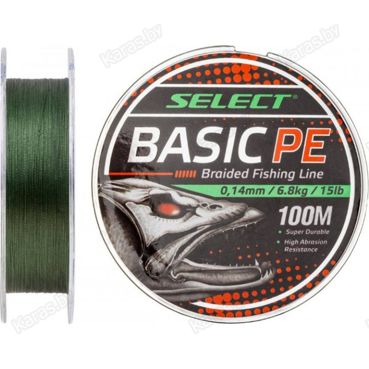 Леска плетёная Select Basic PE X4 100 м (тёмно-зелёная) купить в Минске,  цены 
