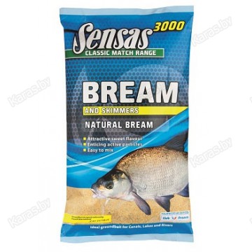 Прикормка Sensas 3000 Natural Bream 1 кг (желтая, лещ)