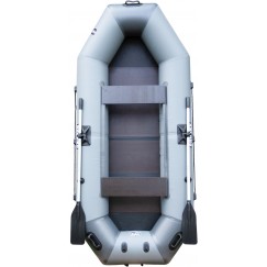 Надувная 2-местная ПВХ лодка Sharks S 280 (пол-книжка, серо-темно-серая)