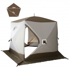 Палатка зимняя Следопыт КУБ PREMIUM 5 СТЕН, трехслойная (2.8х2.75х2.05 м)