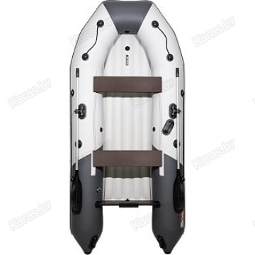 Надувная 3-местная ПВХ лодка Таймень NX 3200 НДНД Комби (серый, графит)