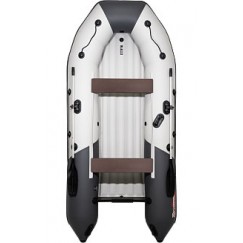 Надувная 4-местная ПВХ лодка Таймень NX 3400 НДНД Pro Комби (серый, графит)