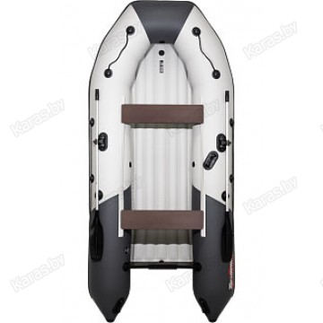 Надувная 4-местная ПВХ лодка Таймень NX 3400 НДНД Pro Комби (серый, графит)
