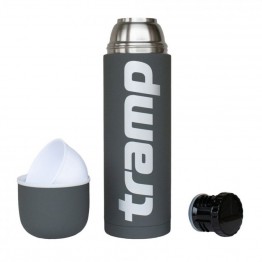 Термос TRAMP Soft Touch 1,2 л с дополнительной чашкой (серый)