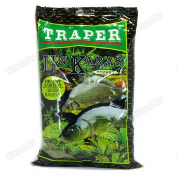 Прикормка Traper Sekret Lin–Karaś zielony marcepan 1кг (линь-карась, зеленый марципан)
