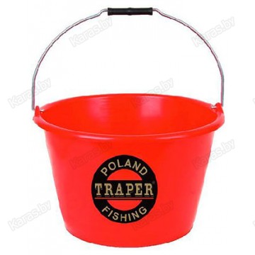 Ведро для прикормки Traper 17 л (красное)