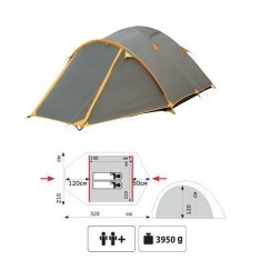 Туристическая 2-х местная палатка TRAMP Lair 2