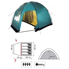 Кемпинговая 4-х местная палатка TRAMP Bell 4 (v2)