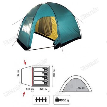 Кемпинговая 4-х местная палатка TRAMP Bell 4
