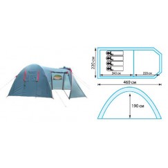 Кемпинговая 4-х местная палатка TRAMP Anaconda