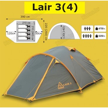 Туристическая 3-х местная палатка TRAMP Lair 3
