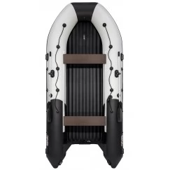 Надувная 8-местная ПВХ лодка Ривьера 4300 НДНД Килевая (светло-серый/черный)