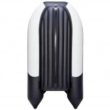 Надувная 2-местная ПВХ лодка Ривьера Компакт 2900 НДНД (светло-серый/черный)