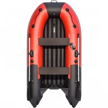 Надувная 2-местная ПВХ лодка Ривьера Компакт 2900 НДНД (красно-черная)
