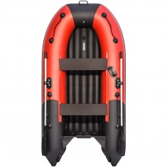 Надувная 2-местная ПВХ лодка Ривьера Компакт 2900 НДНД (красно-черная)