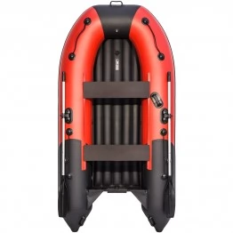 Надувная 2-местная ПВХ лодка Ривьера Компакт 2900 НДНД (красно-черная)