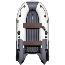 Надувная 2-местная ПВХ лодка Ривьера Компакт 2900 НДНД (светло-серый/графит)