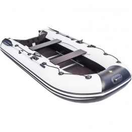 Надувная 3-местная ПВХ лодка Ривьера Компакт 2900 СК Касатка (светло-серый/черный)