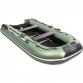 Надувная 3-местная ПВХ лодка Ривьера Компакт 3200 СК Касатка (зелено-черная)