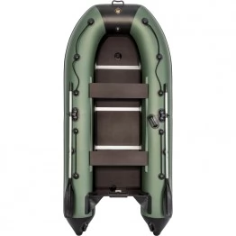 Надувная 3-местная ПВХ лодка Ривьера Компакт 3200 СК Касатка (зелено-черная)