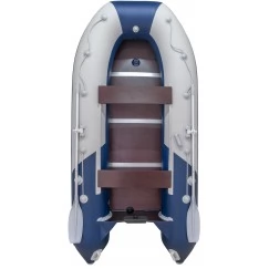 Надувная 3-местная ПВХ лодка Ривьера Компакт 3200 СК Комби (светло-серый/синий)