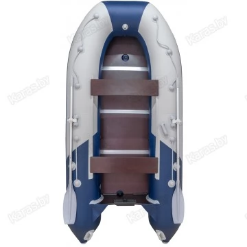 Надувная 3-местная ПВХ лодка Ривьера Компакт 3200 СК Комби (светло-серый/синий)