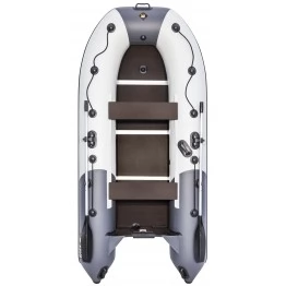 Надувная 3-местная ПВХ лодка Ривьера Компакт 3200 СК Комби (светло-серая/графит)