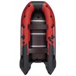 Надувная 3-местная ПВХ лодка Ривьера Компакт 3200 СК Комби (красно-черная)