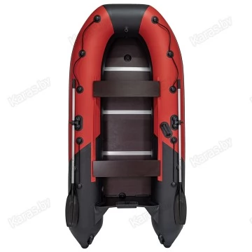 Надувная 3-местная ПВХ лодка Ривьера Компакт 3200 СК Комби (красно-черная)