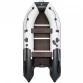 Надувная 4-местная ПВХ лодка Ривьера Компакт 3600 СК (светло-серый/черный)