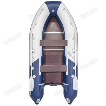 Надувная 4-местная ПВХ лодка Ривьера Компакт 3600 СК (светло-серый/синий)