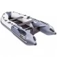 Надувная 3-местная ПВХ лодка Ривьера Компакт 3400 СК (светло-серый/графит)