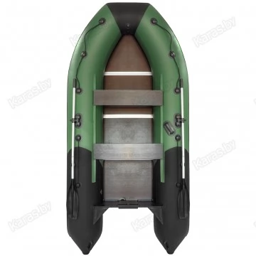 Надувная 3-местная ПВХ лодка Ривьера Компакт 3400 СК (зелено-черная)