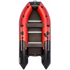 Надувная 3-местная ПВХ лодка Ривьера Компакт 3400 СК (красно-черная)