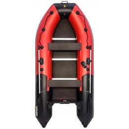 Надувная 3-местная ПВХ лодка Ривьера Компакт 3400 СК (красно-черная)