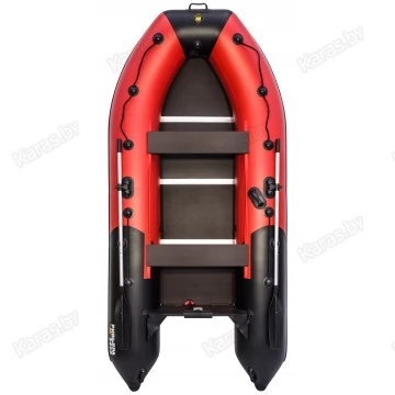 Надувная 3-местная ПВХ лодка Ривьера Компакт 3400 СК (красно-черная)