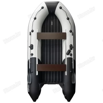 Надувная 4-местная ПВХ лодка Ривьера Компакт 3600 НДНД (светло-серый/черный)