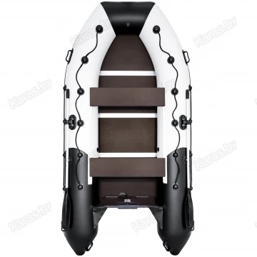 Надувная 3-местная ПВХ лодка Ривьера Максима 3400 СК (светло-серый/черный)