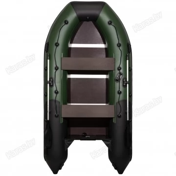 Надувная 5-местная ПВХ лодка Ривьера Максима 3800 СК (зелено-черная)