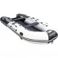 Надувная 6-местная ПВХ лодка Ривьера Максима 4000 НДНД  Гидролыжа (светло-серый/черный)