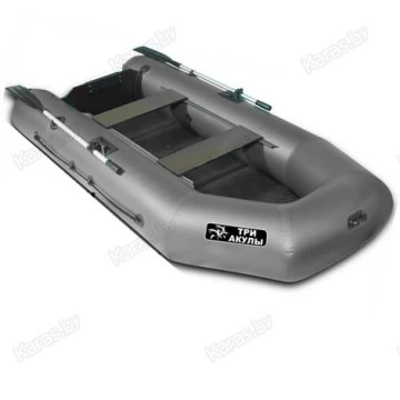 Надувная 2-местная ПВХ лодка Три Акулы LTAM 270 (серая)