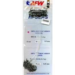 Флюорокарбоновый поводок AFW Hi-Sea Fluorocarbon Leader оснащён вертлюгом и застёжкой 23 см (1 шт.)
