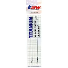Титановые поводки AFW Titanium Black Oxide Leaders оснащённые вертлюгом и застёжкой, тест: 13.6 кг (2 шт.)