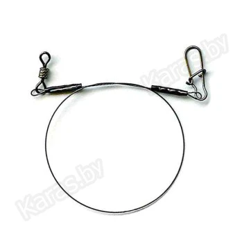 Титановые поводки AFW Titanium Black Oxide Leaders оснащённые вертлюгом и застёжкой, тест: 4.5 кг (2 шт.)