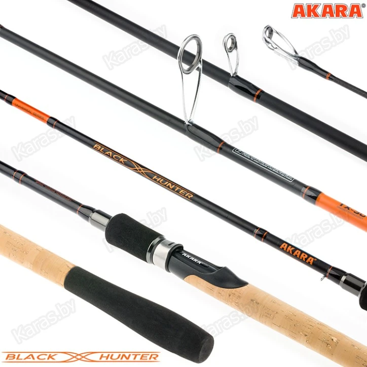 Спиннинг Akara Black Hunter 702 M, углеволокно, штекерный, 2.1 м, тест: 5-22 г, 136 г