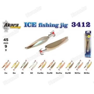 Блесна вертикальная зимняя  Akara Ice 3412 с тройником  BL-3412-9-** (9гр)
