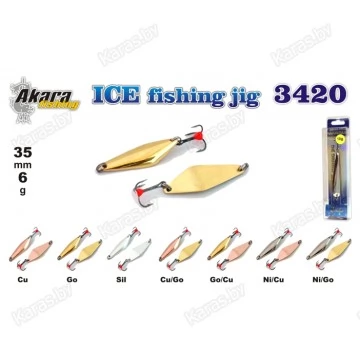 Блесна вертикальная зимняя Akara Ice 3420 с тройником  BL-3420-6-** (6гр)