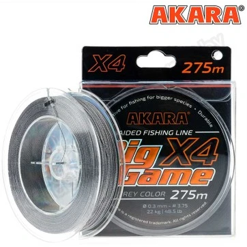 Леска плетёная Akara Big Game Gray 275 м (серый)