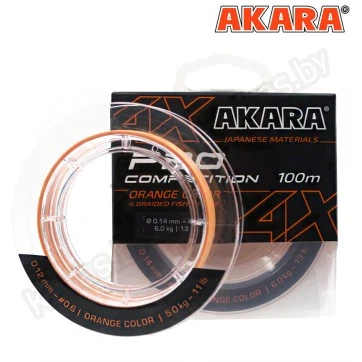 Леска плетёная Akara Competition Pro Orange X4 100м (оранжевый)