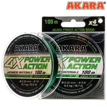 Леска плетёная Akara Power Action X4 100м (зеленый)
